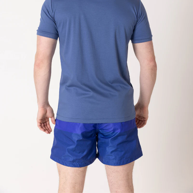 Azure|Navy Blue Split Swim Shorts - Image 10