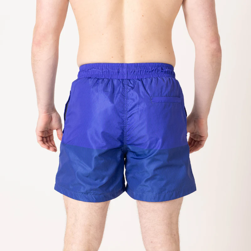 Azure|Navy Blue Split Swim Shorts - Image 11