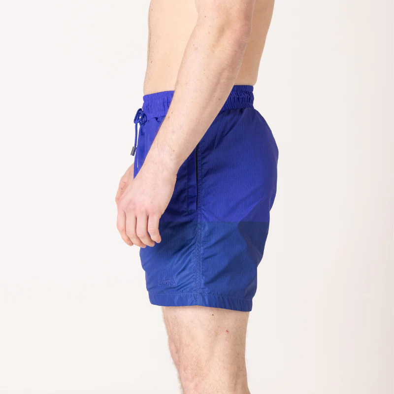 Azure|Navy Blue Split Swim Shorts - Image 9