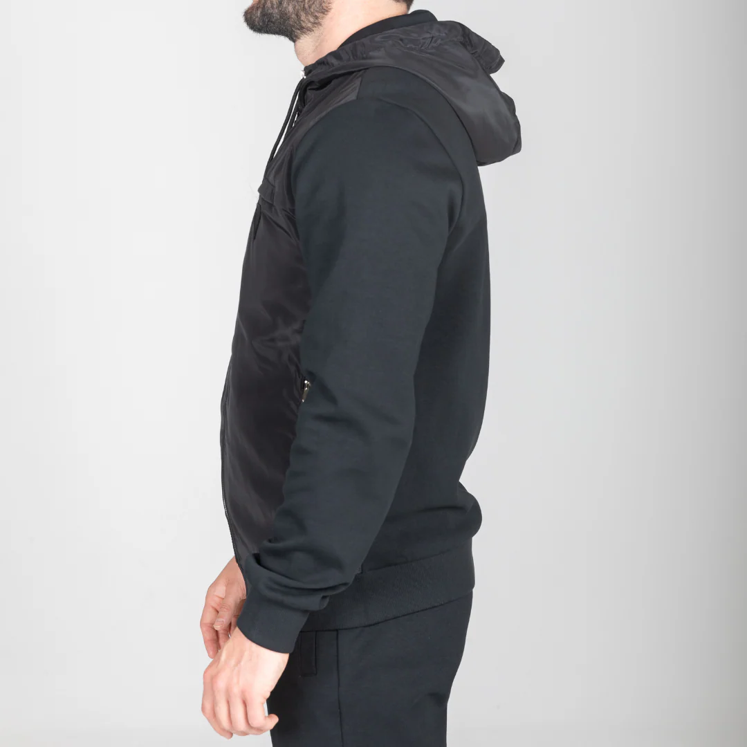 Black Hybrid Zip Hoodie - Image 5