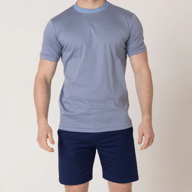 Steel Blue Collar T-Shirt - Image 4