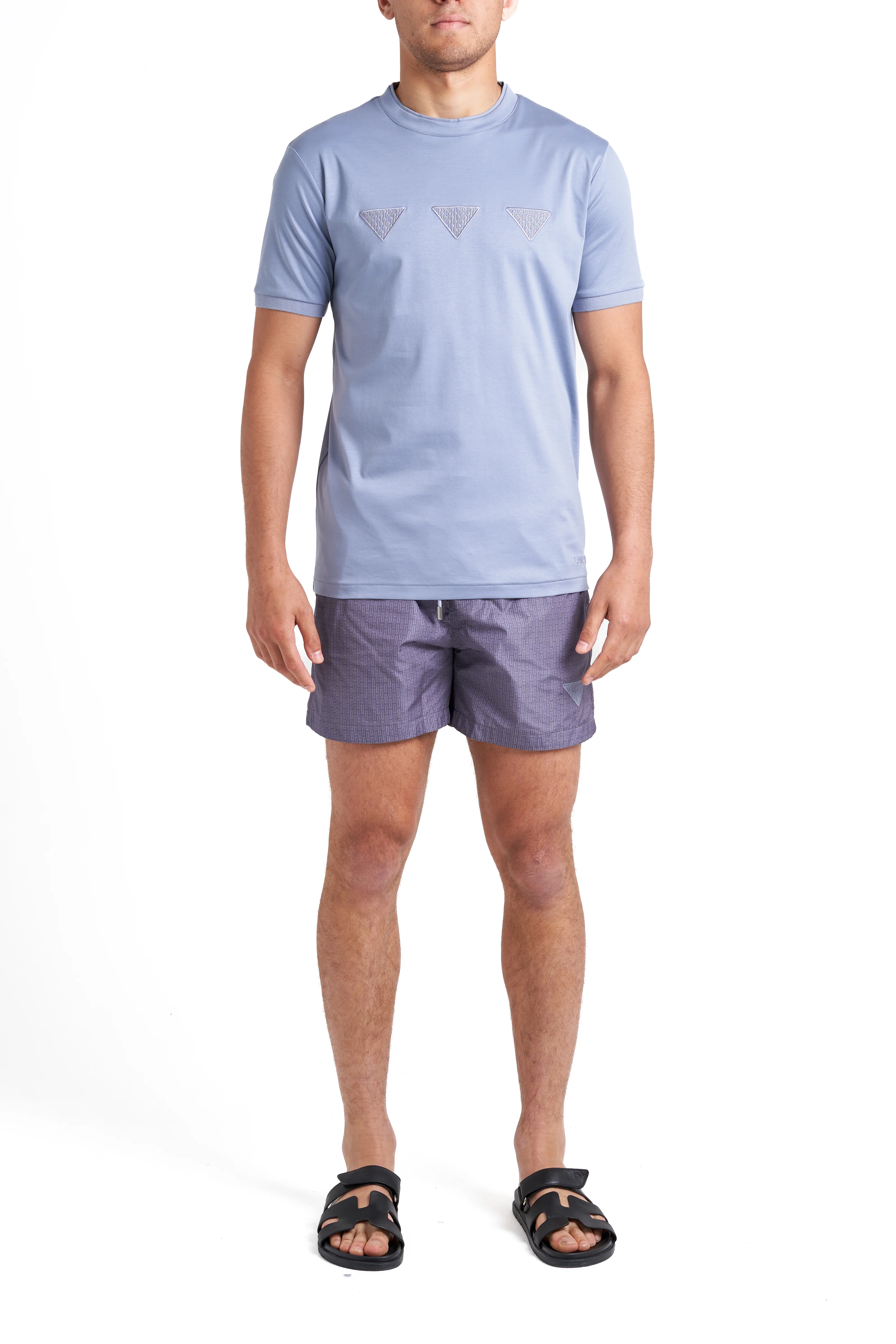 Grey & Steel Blue Swim Shorts - Image 3