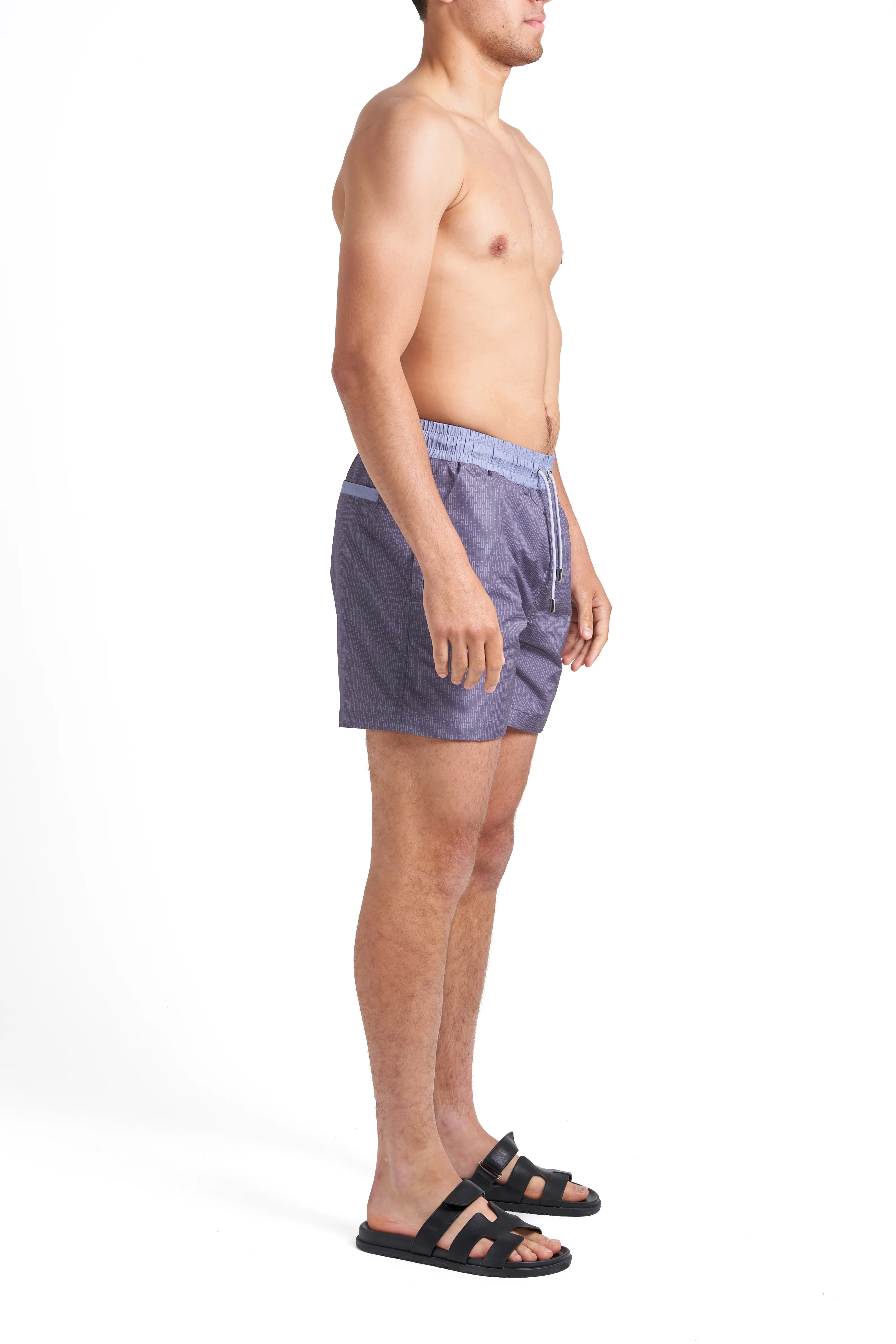Grey & Steel Blue Swim Shorts - Image 4