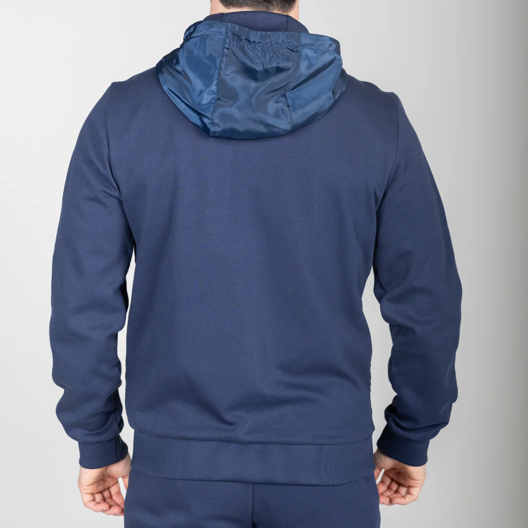Navy Hybrid Zip Hoodie - Image 6