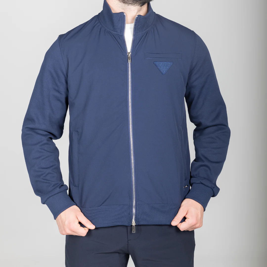 Navy Hybrid Zip Jacket - Image 3