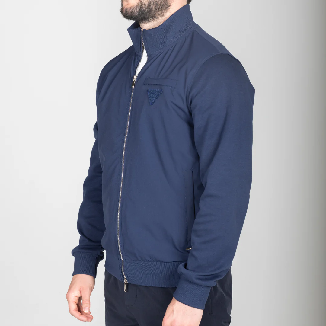 Navy Hybrid Zip Jacket - Image 4