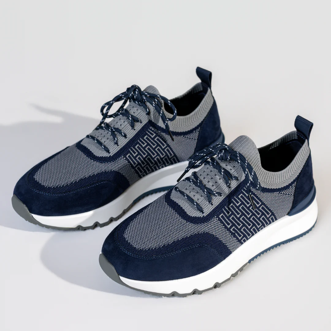 Navy Sky Knit Trainer - Image 6
