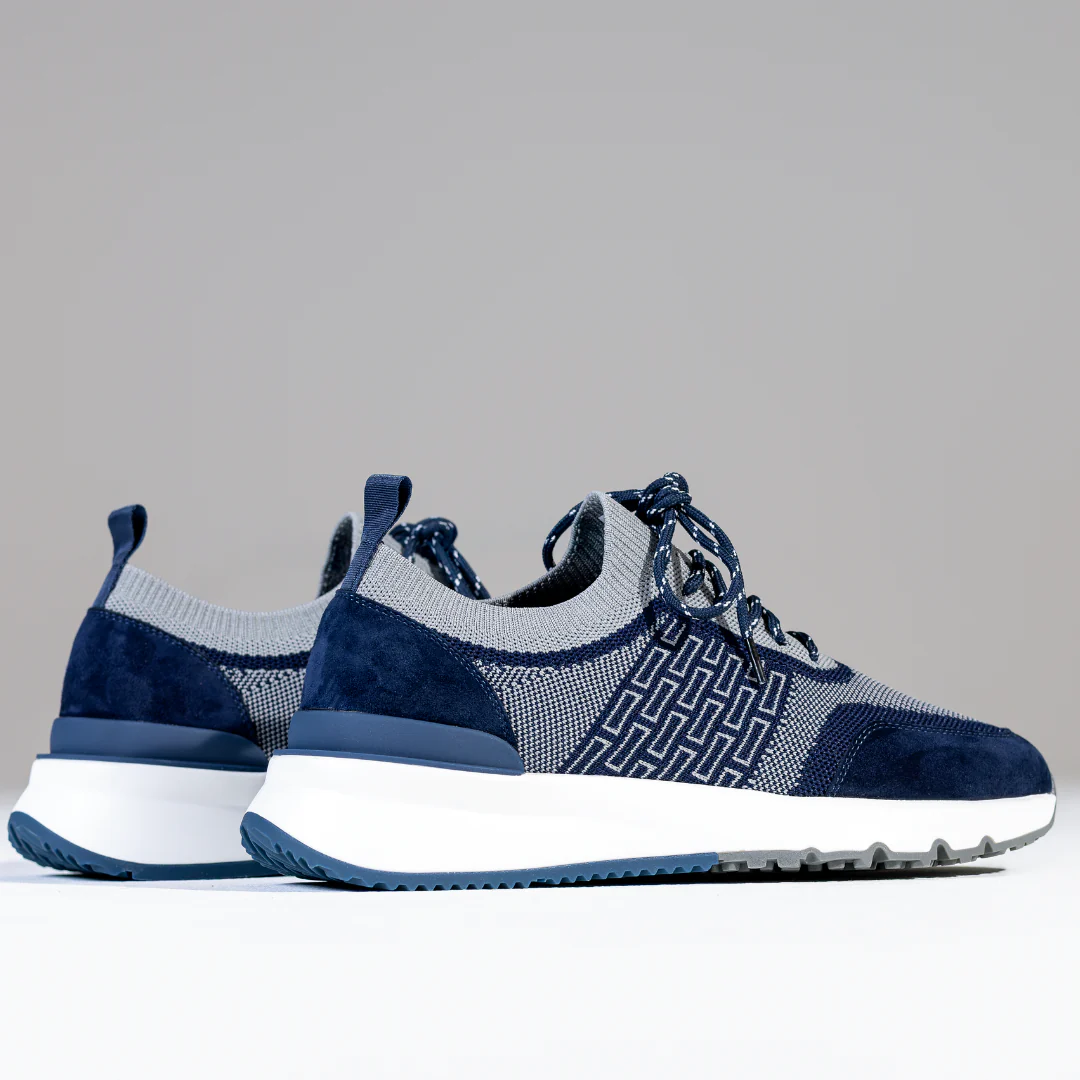 Navy Sky Knit Trainer - Image 8