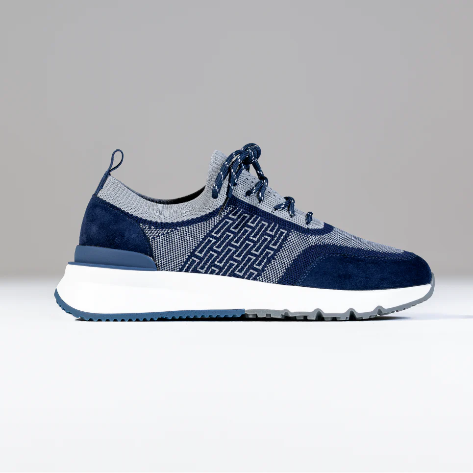 Navy Sky Knit Trainer - Image 9