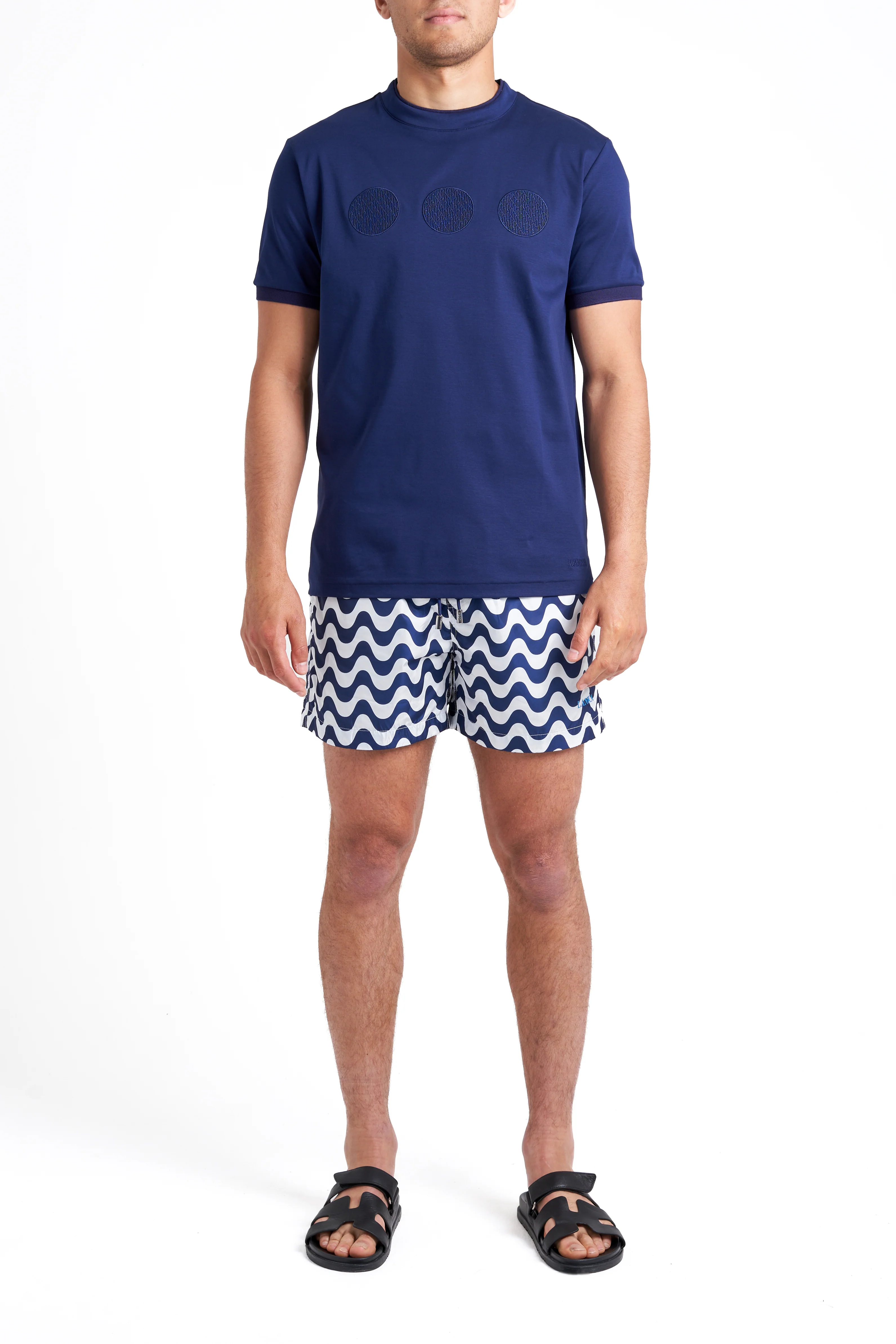 Navy Wavy Swim Shorts - Image 4