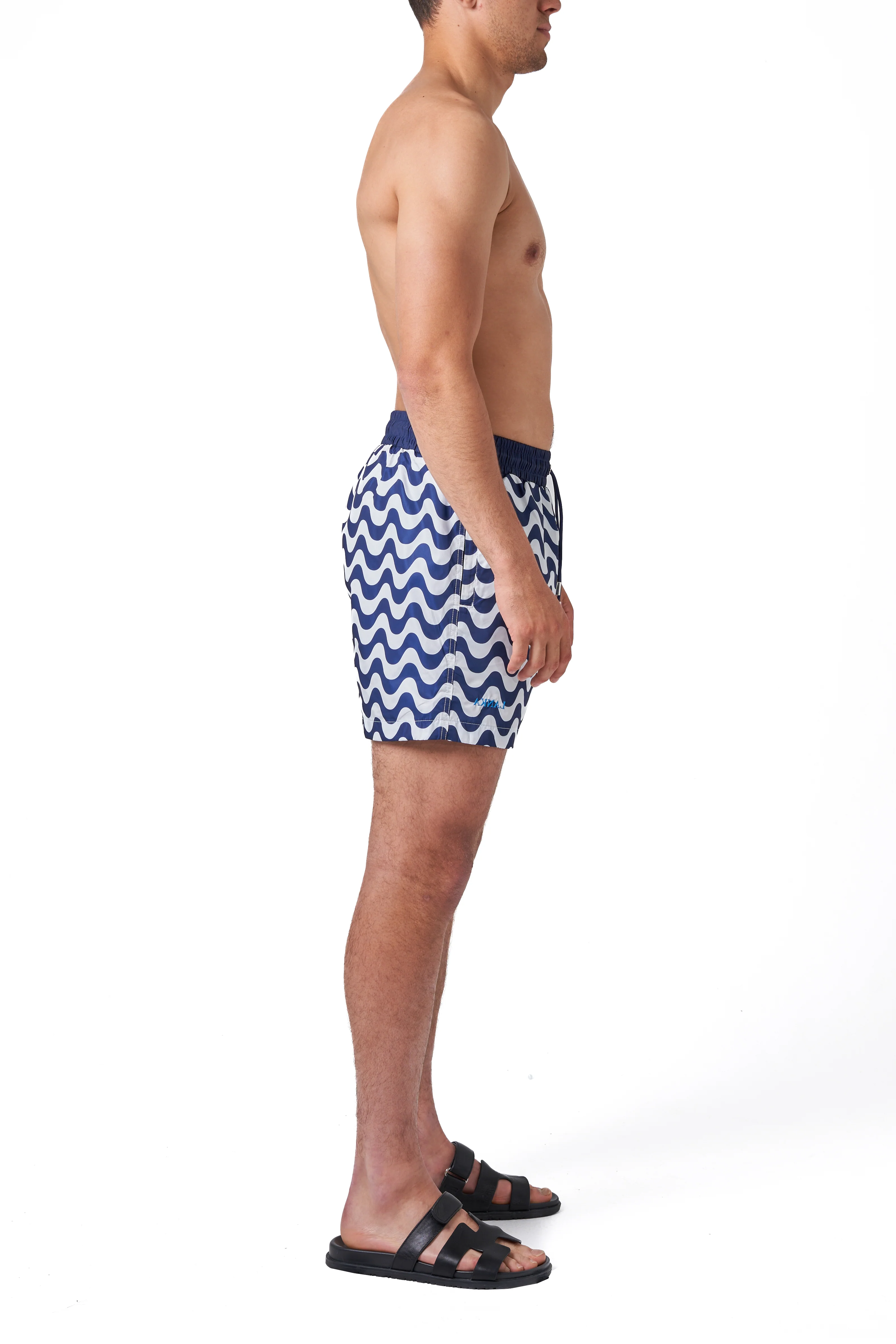 Navy Wavy Swim Shorts - Image 5