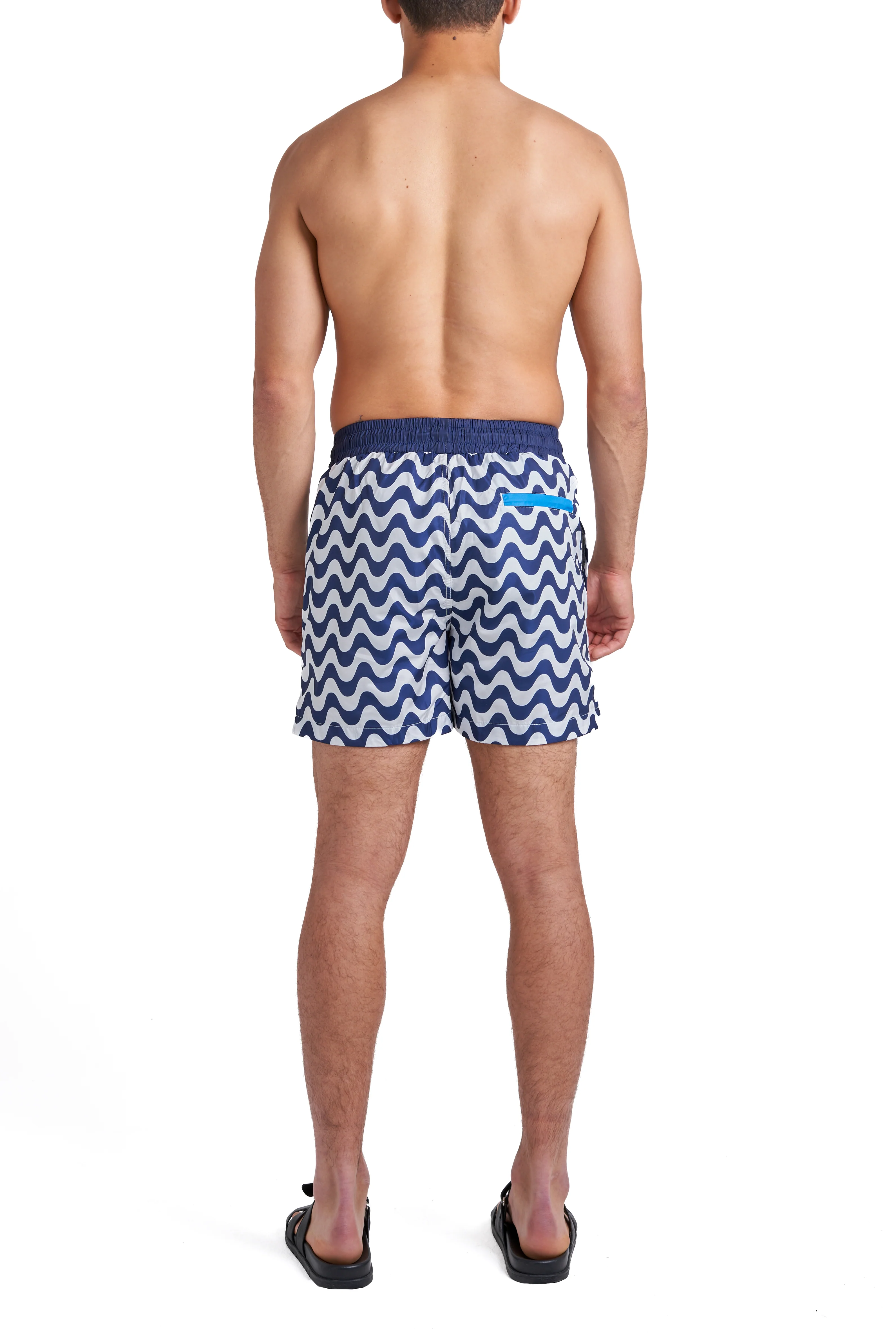 Navy Wavy Swim Shorts - Image 7
