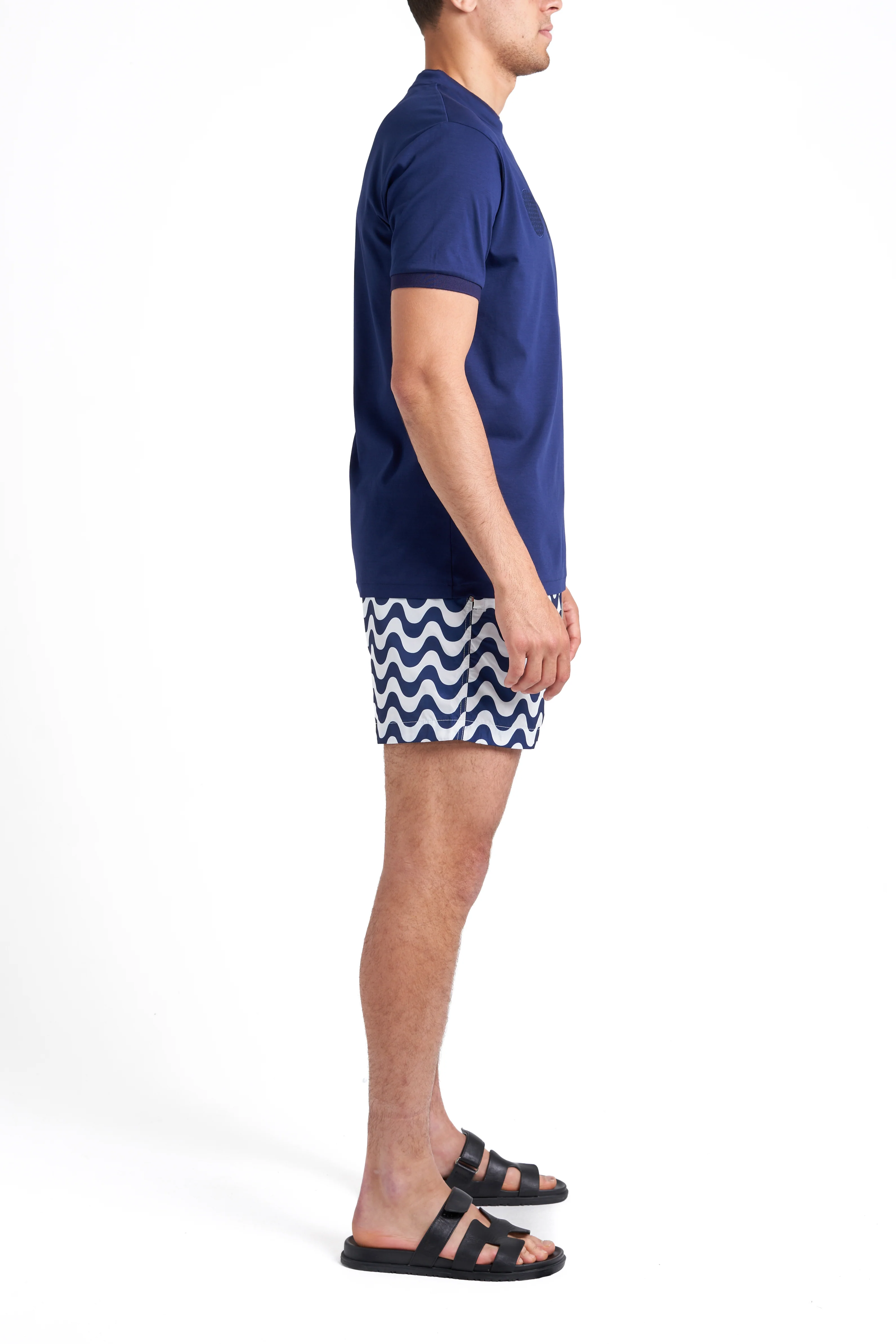 Navy Wavy Swim Shorts - Image 8
