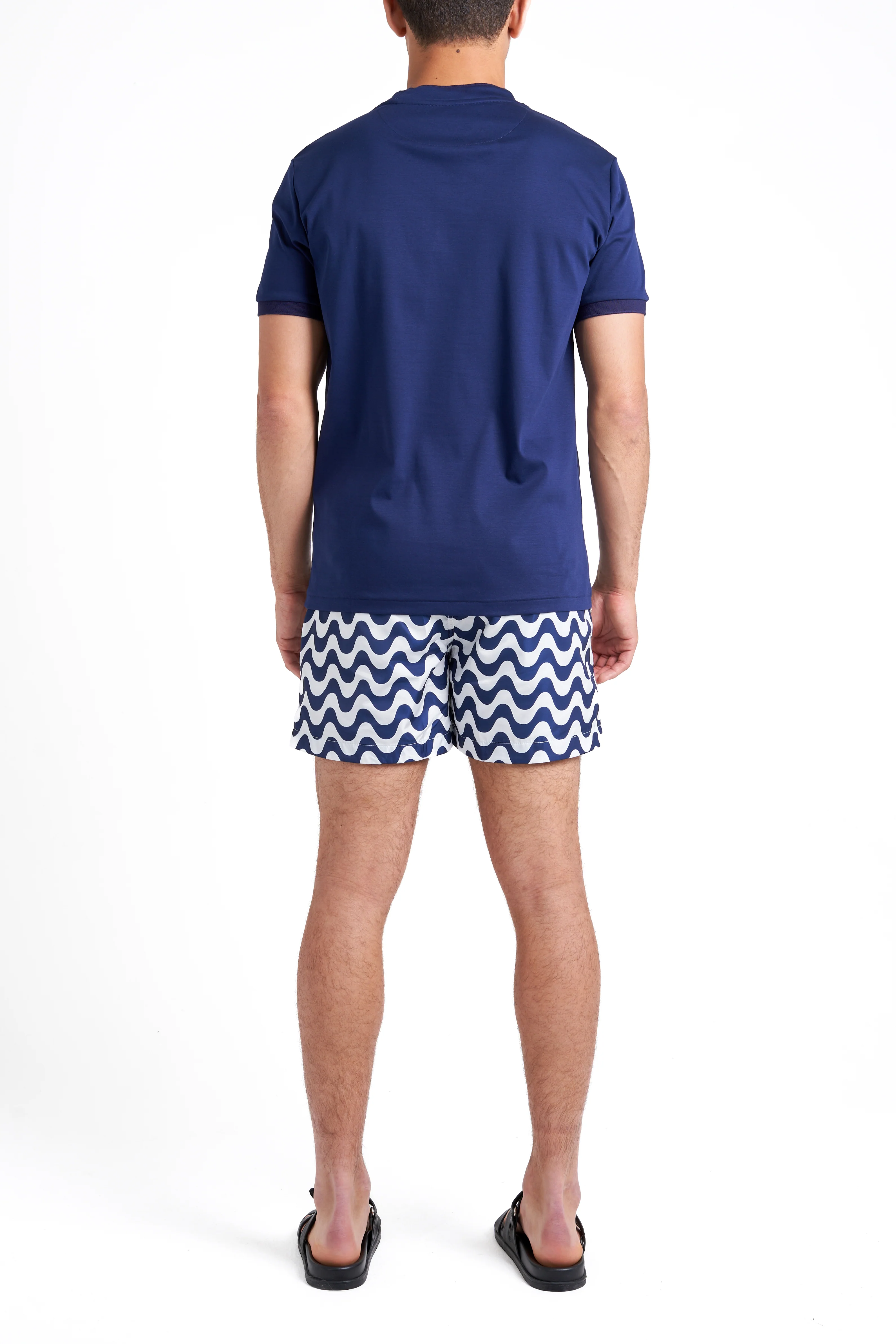 Navy Wavy Swim Shorts - Image 9