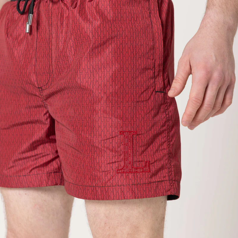 Red 'L' Swim Shorts - Image 3