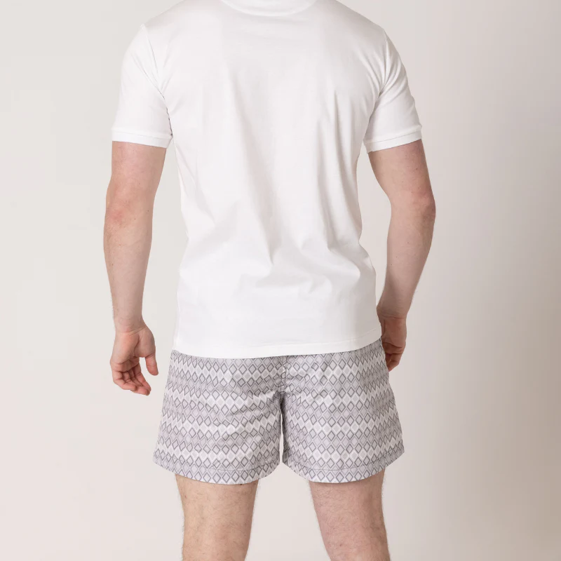 Light Grey Diamond Swim Shorts - Image 4