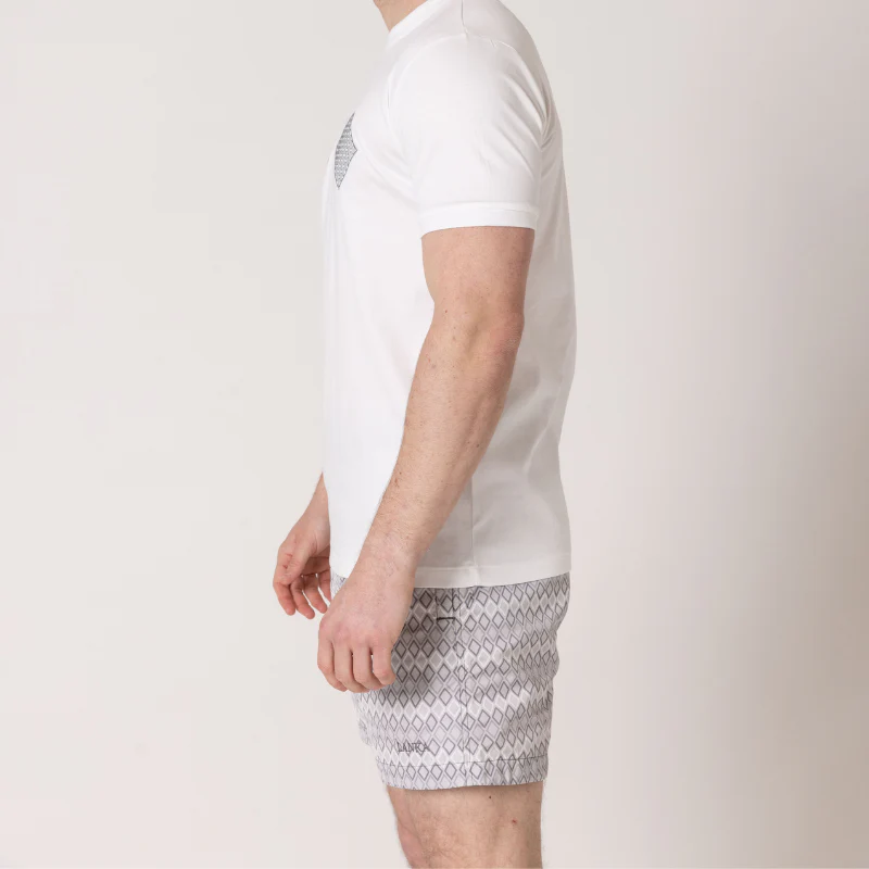 Light Grey Diamond Swim Shorts - Image 6