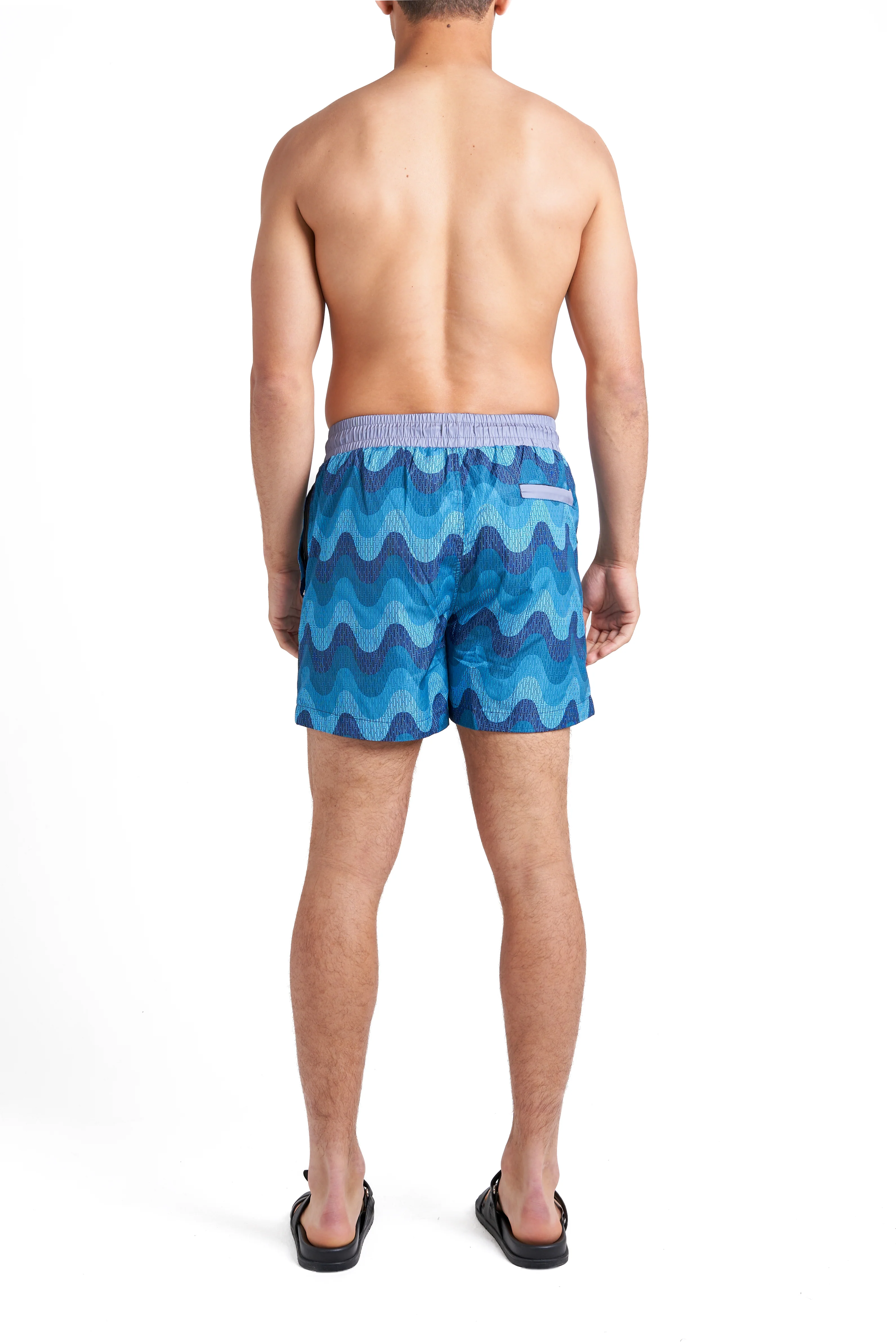 Steel Blue Waves Swim Shorts - Image 8