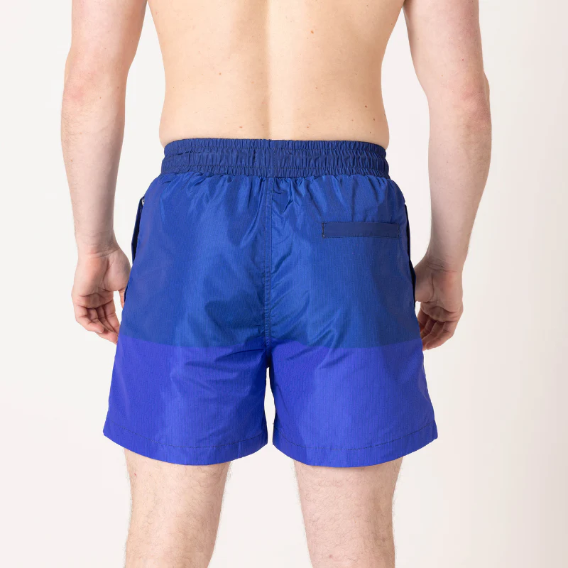 Navy|Azure Blue Split Swim Shorts - Image 9