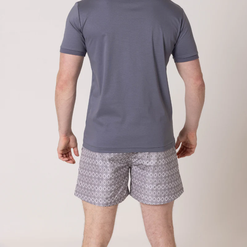 Steel Grey Diamond Swim Shorts - Image 10
