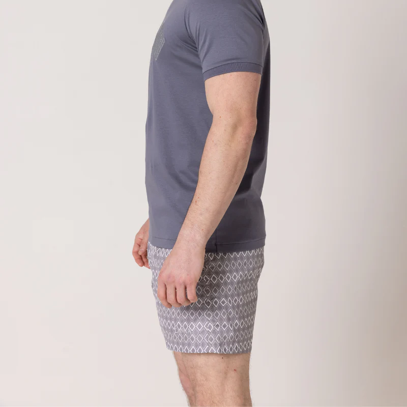 Steel Grey Diamond Swim Shorts - Image 8