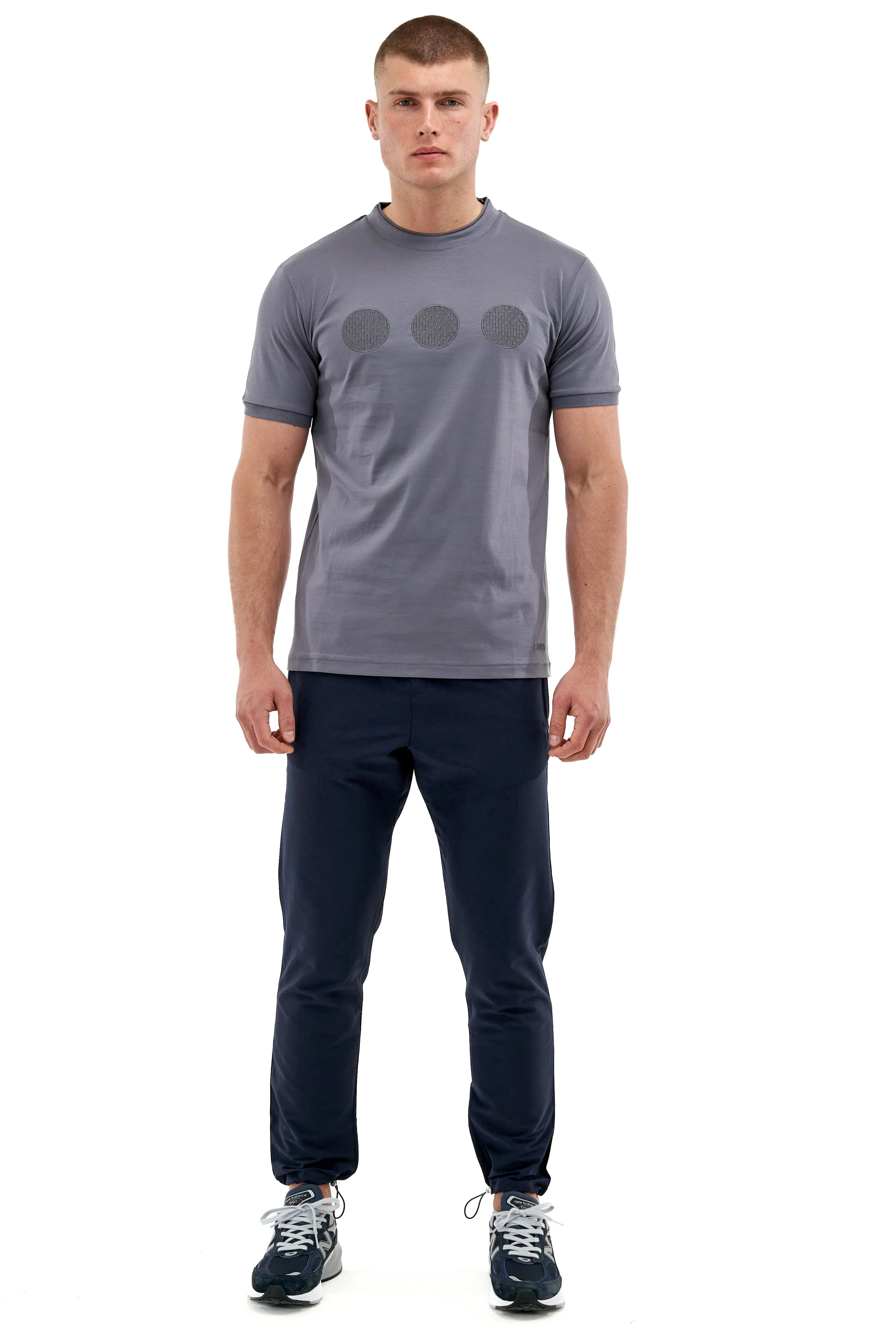 Steel Grey Mercerised Circle T-shirt - Image 3