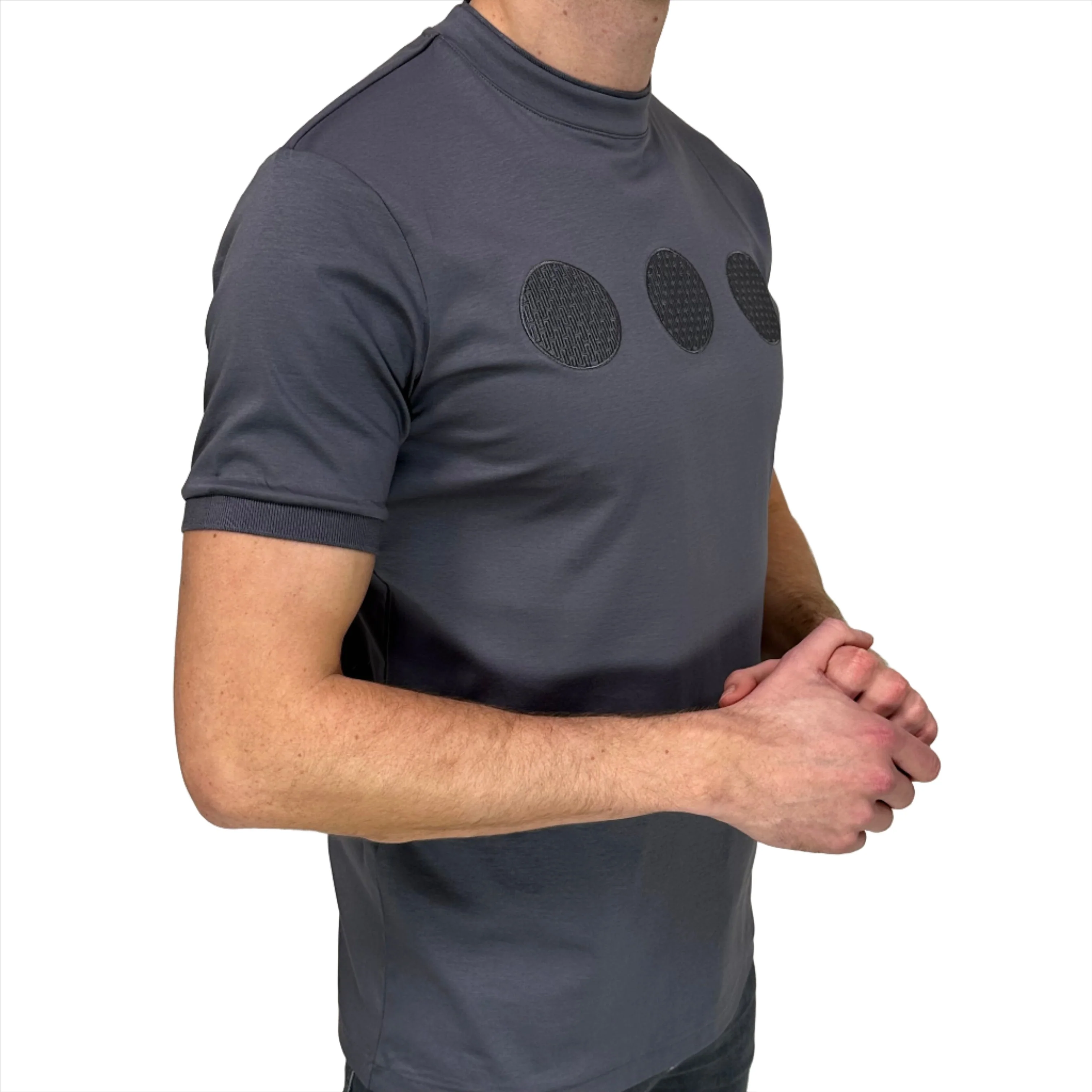 Steel Grey Mercerised Circle T-shirt - Image 6