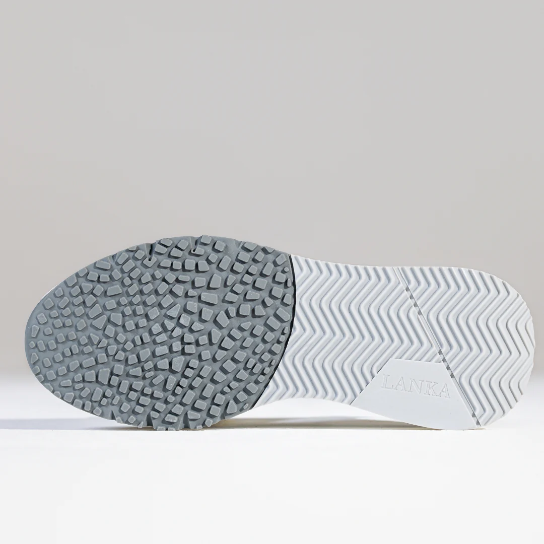 White & Grey Sky Knit Trainer - Image 8